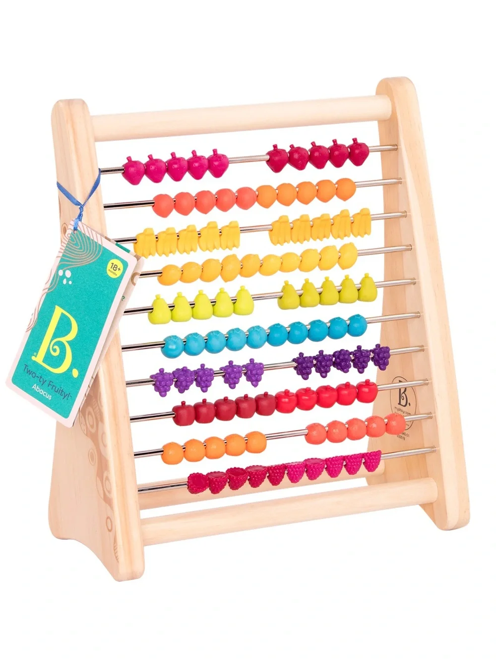 B. Toys Wooden fruit Counting Abacus - Multicolor like new